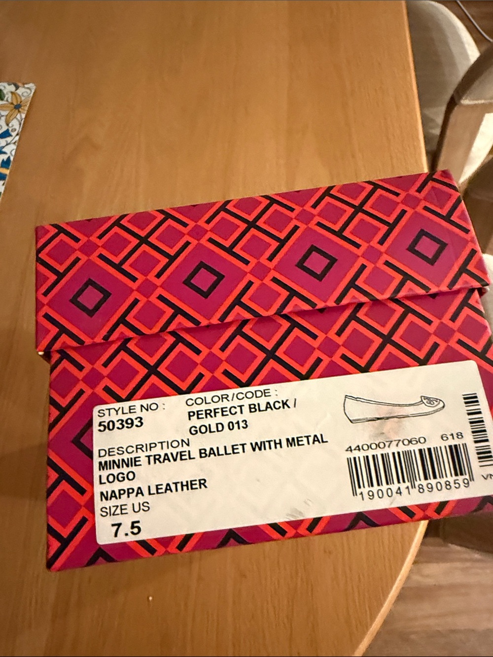 Never Worn Tory Burch Black Leather Logo Ballet Flats - Picture 5 of 5